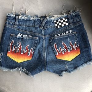 Painted jean shorts Clearance